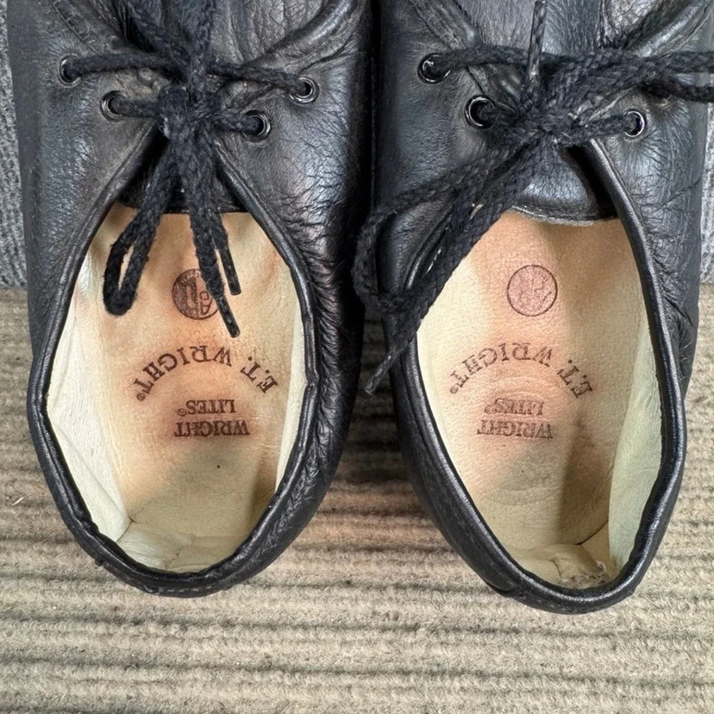 ET Wright Wright Lites Mens Black Leather Lace Up Moc Toe Oxfords Size 10.5 EW